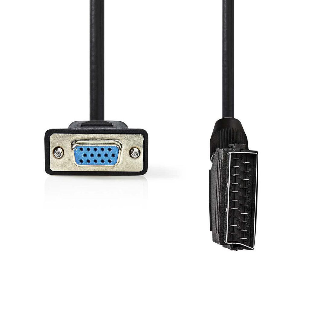 SCART - VGA-kábel | SCART Dugasz - VGA-aljzat | 2,0 m | Fekete