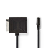 SCART-adapter | SCART Dugasz - SCART-aljzat + 3,5 mm-es Aljzat | 0,2 m | Fekete