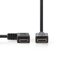 Nagy Sebességű HDMI ™ kábel Ethernet | Bal Hooked HDMI ™ csatlakozó | HDMI™ Csatlakozó | 4K@30Hz | 10.2 Gbps | 1.50 m | Kerek | PVC | Fekete | Műanyag Zacskó