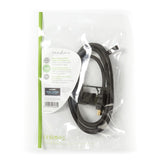 Nagy Sebességű HDMI ™ kábel Ethernet | Bal Hooked HDMI ™ csatlakozó | HDMI™ Csatlakozó | 4K@30Hz | 10.2 Gbps | 1.50 m | Kerek | PVC | Fekete | Műanyag Zacskó