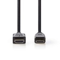 Nagysebességű HDMI ™ kábel Ethernet | HDMI™ Csatlakozó | HDMI™ Csatlakozó | 4K@30Hz | 10.2 Gbps | 3.00 m | Kerek | PVC | Fekete | Műanyag Zacskó