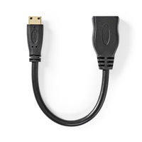Nagy Sebességű HDMI ™ kábel Ethernet | HDMI™ Csatlakozó | HDMI™ Mini Csatlakozó | 4K@30Hz | 10.2 Gbps | 0.20 m | Kerek | PVC | Fekete | Műanyag Zacskó