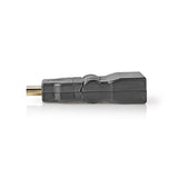 HDMI ™ adapter | HDMI™ Csatlakozó | HDMI™ Aljzat | Aranyozott | Forgó | ABS | Fekete | 1 db | Műanyag Zacskó