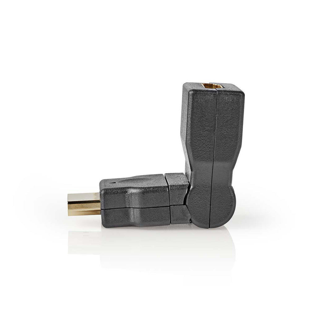 HDMI ™ adapter | HDMI™ Csatlakozó | HDMI™ Aljzat | Aranyozott | Forgó | ABS | Fekete | 1 db | Műanyag Zacskó