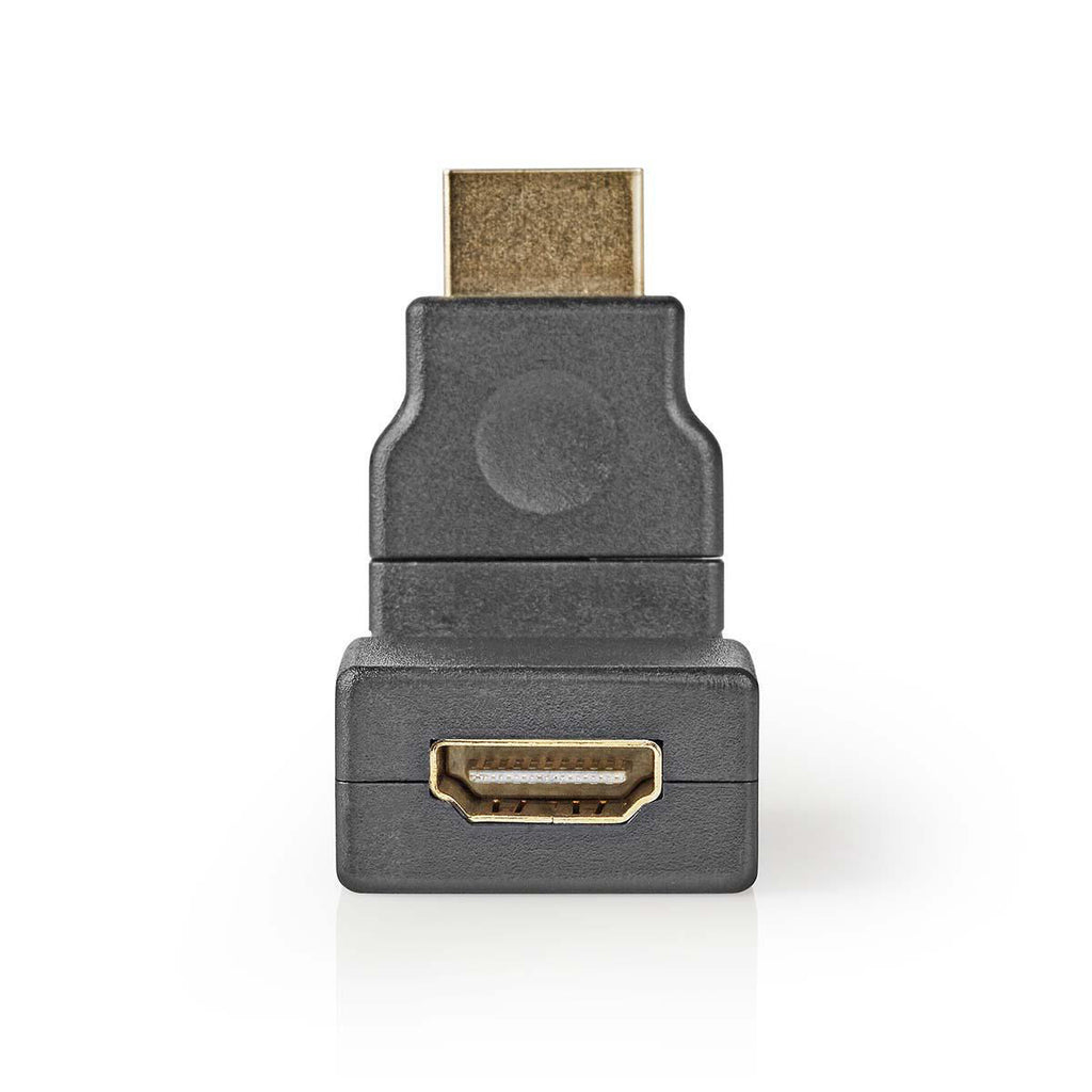 HDMI ™ adapter | HDMI™ Csatlakozó | HDMI™ Aljzat | Aranyozott | Forgó | ABS | Fekete | 1 db | Műanyag Zacskó