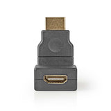 HDMI ™ adapter | HDMI™ Csatlakozó | HDMI™ Aljzat | Aranyozott | Forgó | ABS | Fekete | 1 db | Műanyag Zacskó