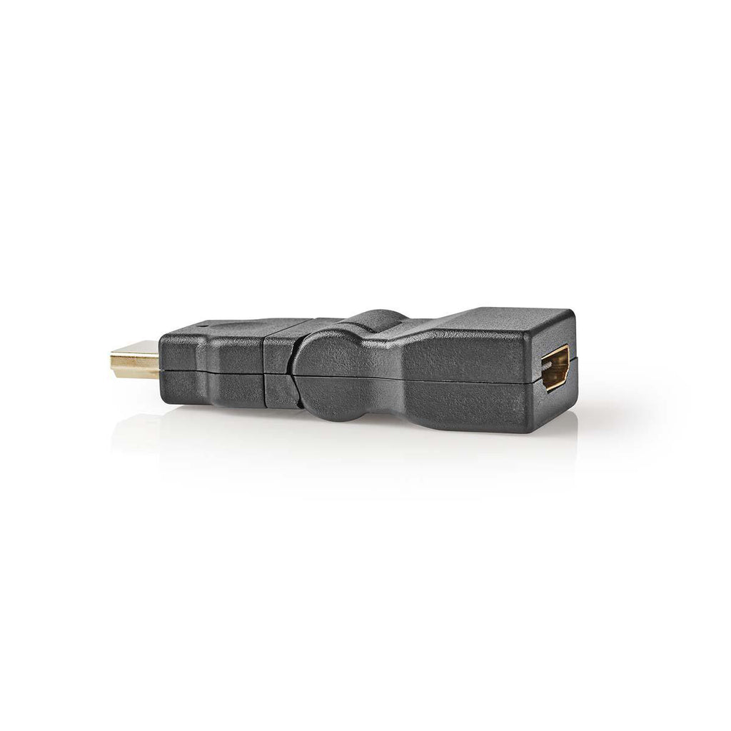 HDMI ™ adapter | HDMI™ Csatlakozó | HDMI™ Aljzat | Aranyozott | Forgó | ABS | Fekete | 1 db | Műanyag Zacskó