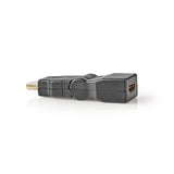 HDMI ™ adapter | HDMI™ Csatlakozó | HDMI™ Aljzat | Aranyozott | Forgó | ABS | Fekete | 1 db | Műanyag Zacskó