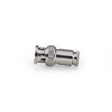BNC csatlakozó | Egyenes | Dugasz | Nikkelezett | 50 Ohm | Rácsavarható | Bemenő kábel átmérő: 5.0 mm | Acél | Ezüst | 25 db | Műanyag Zacskó