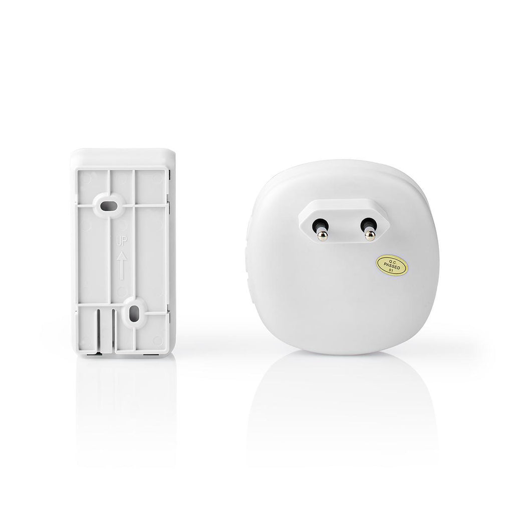 Vezeték nélküli csengő készlet | Hálózati Áramellátás | 220 - 240 V AC 50 Hz | Hangerő: 80 dB | Jeltartomány: 100 m | Állítható hangerő | 36 Dallam | 1 Vevő | Fehér