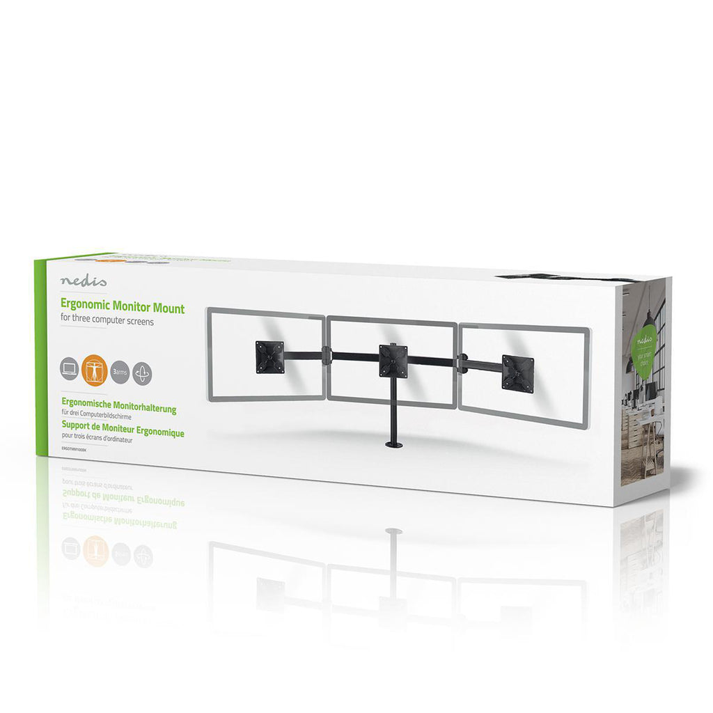 Asztali Monitor Tartó | 3 Képernyő(k) | 14-24 " | 75x75 / 100x100 | Dönthető Forgatható-7