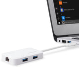USB-C – 3 portos USB 3.0 Gigabit Ethernet hub