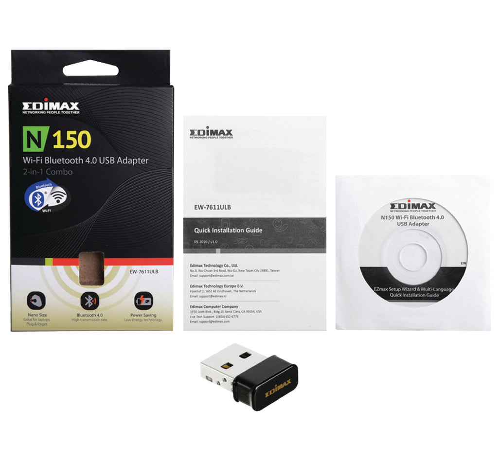 Vezeték Nélküli Wi-Fi & Bluetooth Dongle N150 2.4 GHz Fekete