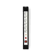 Surge Protected Extension Socket | 6 utas | Schuko / F típus (CEE 7/7) | Túlfeszültség védelem: 13.500 A | 3.00 m | 3500 W | 16 A | Földelés típusa: Schuko | 230 V ~ 50/60 Hz | Aljzat szög: 45 ° | H05VV-F 3G1.5mm² | Integrált kapcsoló | Fekete/Fehér