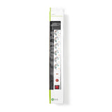 Surge Protected Extension Socket | 6 utas | Schuko / F típus (CEE 7/7) | Túlfeszültség védelem: 13.500 A | 3.00 m | 3500 W | 16 A | Földelés típusa: Schuko | 230 V ~ 50/60 Hz | Aljzat szög: 45 ° | H05VV-F 3G1.5mm² | Integrált kapcsoló | Fekete/Fehér