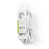 Elosztó | Földelt csatlakozó / F típus (CEE 7/7) | 3 utas | 1.50 m | 3680 W | 16 A | Földelés típusa: Oldal Érzékelő | 230 V AC 50/60 Hz | Aljzat szög: 45 ° | H05VV-F 3G1.5mm² | Fehér-2