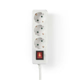 Elosztó | Schuko / F típus (CEE 7/7) | 3 utas | 1.50 m | 3680 W | 16 A | Földelés típusa: Oldal Érzékelő | 230 V ~ 50/60 Hz | Aljzat szög: 45 ° | H05VV-F 3G1.5mm² | Integrált kapcsoló | Fehér