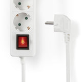 Elosztó | Schuko / F típus (CEE 7/7) | 3 utas | 1.50 m | 3680 W | 16 A | Földelés típusa: Oldal Érzékelő | 230 V ~ 50/60 Hz | Aljzat szög: 45 ° | H05VV-F 3G1.5mm² | Integrált kapcsoló | Fehér