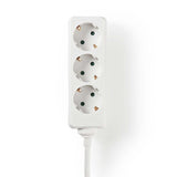 Elosztó | Schuko / F típus (CEE 7/7) | 3 utas | 5.00 m | 3680 W | 16 A | Földelés típusa: Oldal Érzékelő | 230 V ~ 50/60 Hz | Aljzat szög: 45 ° | H05VV-F 3G1.5mm² | Fehér