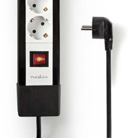 Elosztó | Földelt csatlakozó / F típus (CEE 7/7) | 4 utas | 3.00 m | 3680 W | 16 A | Földelés típusa: Oldal Érzékelő | 230 V ~ 50/60 Hz | Aljzat szög: 45 ° | H05VV-F 3G1.5mm² | Integrált kapcsoló | Fehér / Fekete