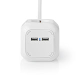 Elosztó | Schuko / F típus (CEE 7/7) | 4 utas | 1.50 m | 3680 W | 16 A | Földelés típusa: Oldal Érzékelő | 230 V ~ 50/60 Hz | Aljzat szög: 90 ° | H05VV-F 3G1.5mm² | Fehér