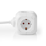 Elosztó | Schuko / F típus (CEE 7/7) | 4 utas | 1.50 m | 3680 W | 16 A | Földelés típusa: Oldal Érzékelő | 230 V ~ 50/60 Hz | Aljzat szög: 90 ° | H05VV-F 3G1.5mm² | Fehér