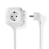 Elosztó | Schuko / F típus (CEE 7/7) | 4 utas | 1.50 m | 3680 W | 16 A | Földelés típusa: Oldal Érzékelő | 230 V ~ 50/60 Hz | Aljzat szög: 90 ° | H05VV-F 3G1.5mm² | Fehér