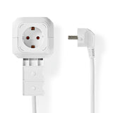 Elosztó | Schuko / F típus (CEE 7/7) | 4 utas | 1.50 m | 3680 W | 16 A | Földelés típusa: Oldal Érzékelő | 230 V ~ 50/60 Hz | Aljzat szög: 90 ° | H05VV-F 3G1.5mm² | Fehér