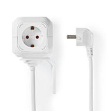 Elosztó | Schuko / F típus (CEE 7/7) | 4 utas | 1.50 m | 3680 W | 16 A | Földelés típusa: Oldal Érzékelő | 230 V ~ 50/60 Hz | Aljzat szög: 90 ° | H05VV-F 3G1.5mm² | Fehér