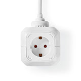 Elosztó | Schuko / F típus (CEE 7/7) | 4 utas | 1.50 m | 3680 W | 16 A | Földelés típusa: Oldal Érzékelő | 230 V ~ 50/60 Hz | Aljzat szög: 90 ° | H05VV-F 3G1.5mm² | Fehér