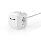 Elosztó | Schuko / F típus (CEE 7/7) | 4 utas | 1.50 m | 3680 W | 16 A | Földelés típusa: Oldal Érzékelő | 230 V ~ 50/60 Hz | Aljzat szög: 90 ° | H05VV-F 3G1.5mm² | Fehér