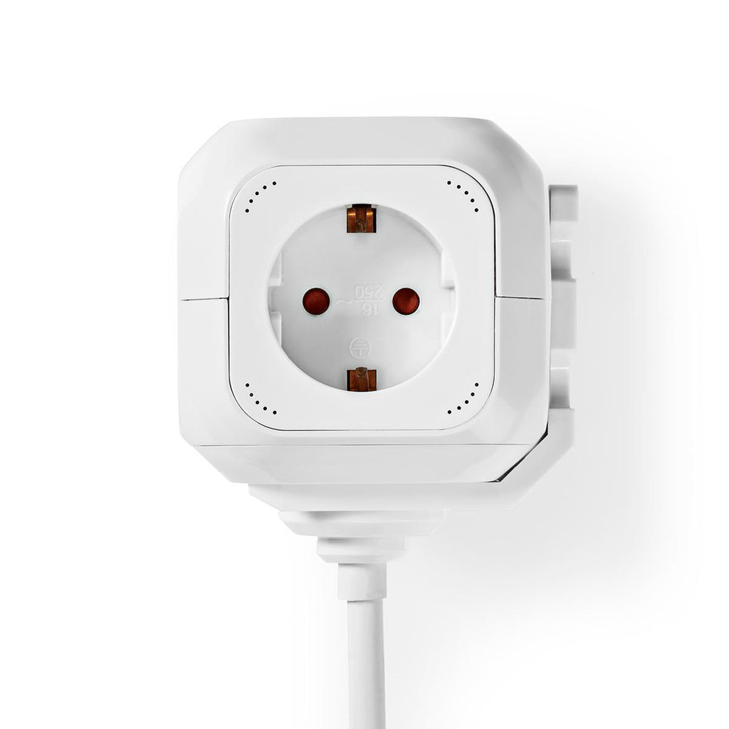Elosztó | Schuko / F típus (CEE 7/7) | 4 utas | 1.50 m | 3680 W | 16 A | Földelés típusa: Oldal Érzékelő | 230 V ~ 50/60 Hz | Aljzat szög: 90 ° | H05VV-F 3G1.5mm² | Fehér