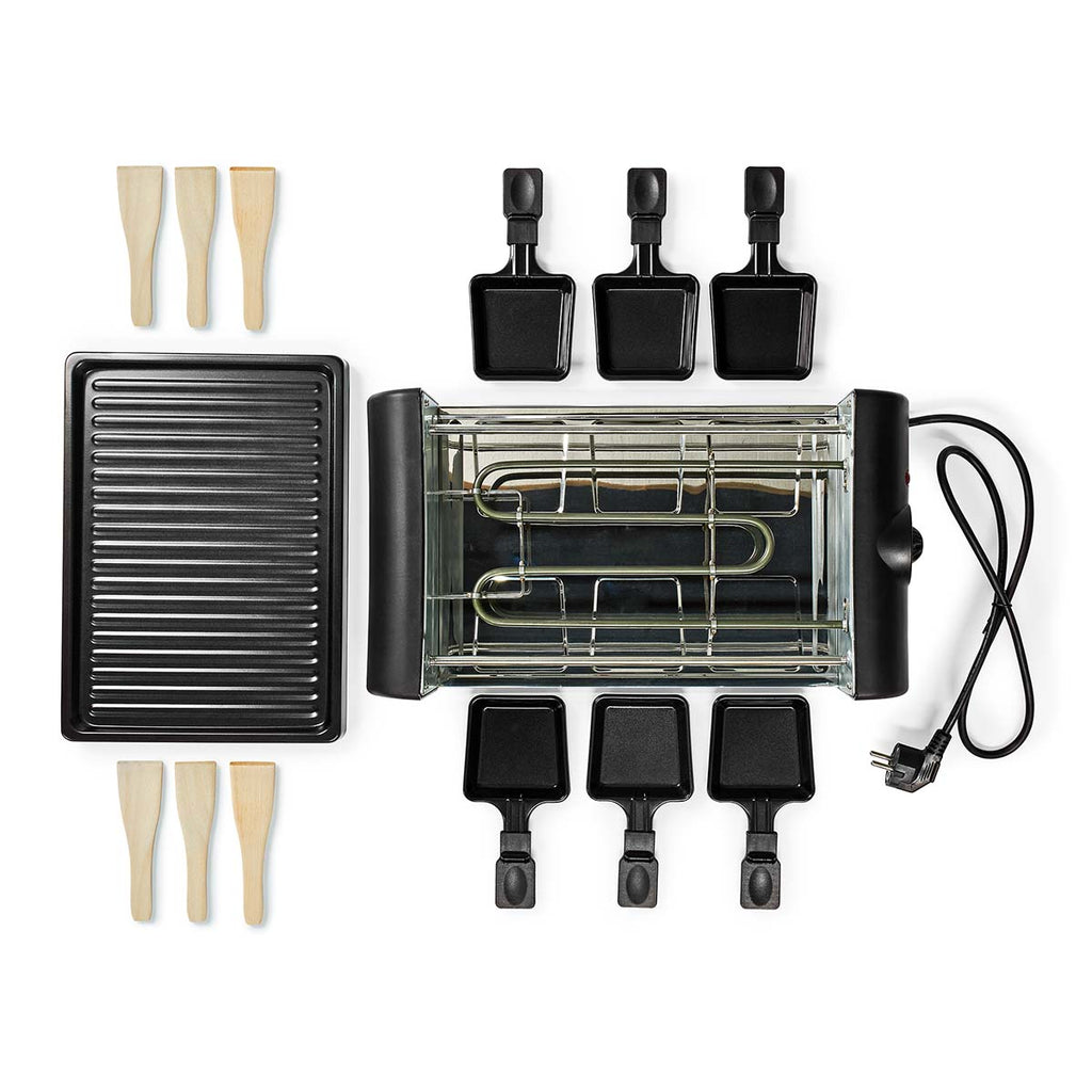 Gourmet / Raclette | Grill | 6 Személy | Spatula | Hőmérséklet beállítás | Tapadásmentes bevonat | Téglalap