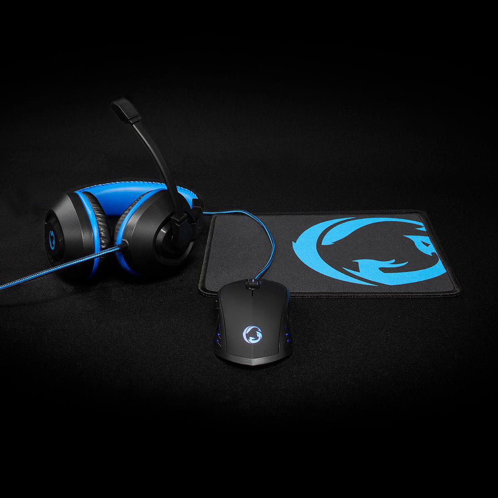 Gaming Combo Kit | 3-in-1 | Headset, egér és egérpad | Fekete/Kék