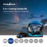Gaming Combo Kit | 3-in-1 | Headset, egér és egérpad | Fekete/Kék