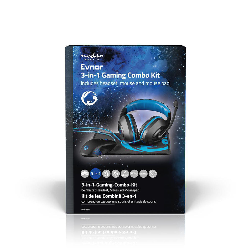 Gaming Combo Kit | 3-in-1 | Headset, egér és egérpad | Fekete/Kék