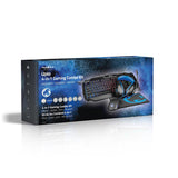 Gaming Combo Kit | 4-in-1 | Billentyűzet, fejhallgató, egér és egérpad | Fekete / Kék | QWERTY | US Kiosztás