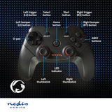 gamepad | Vezeték Nélküli | Elemes Áramellátás | PC | Gombok száma: 11 | Kábel hossz_ 1.00 m | Fekete