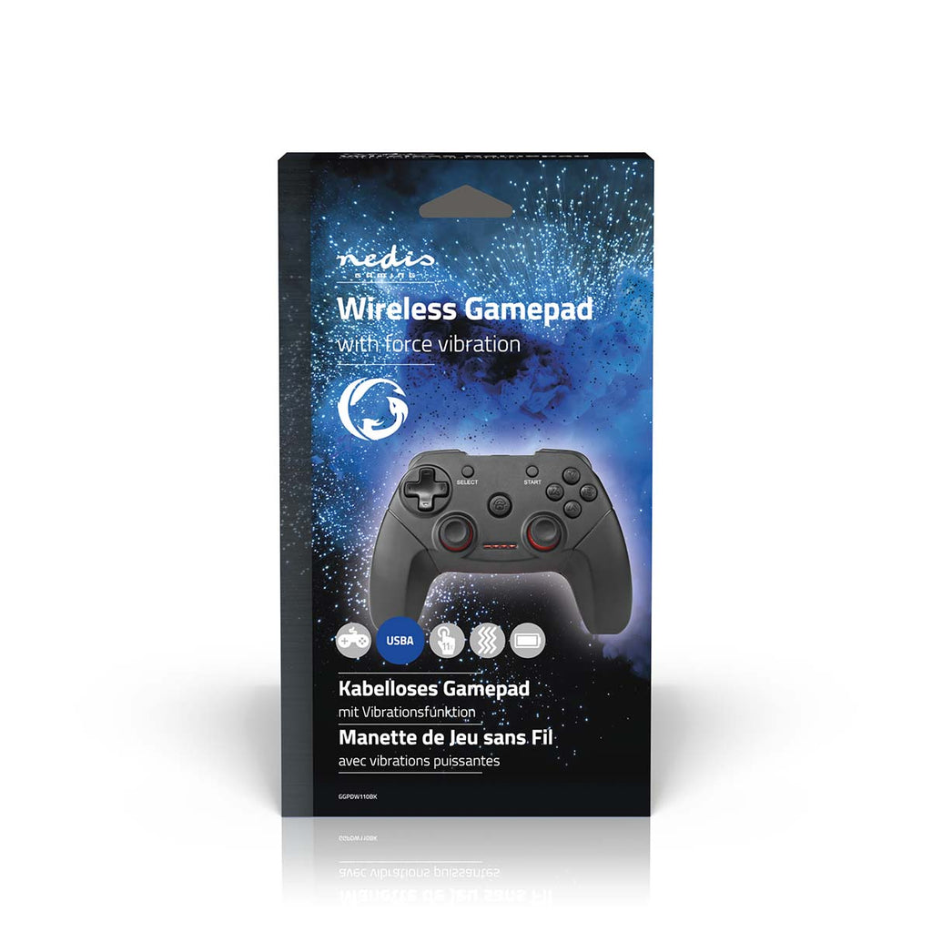 gamepad | Vezeték Nélküli | Elemes Áramellátás | PC | Gombok száma: 11 | Kábel hossz_ 1.00 m | Fekete