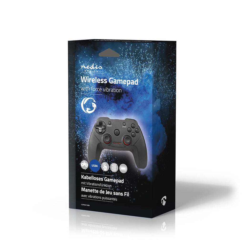 gamepad | Vezeték Nélküli | Elemes Áramellátás | PC | Gombok száma: 11 | Kábel hossz_ 1.00 m | Fekete