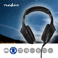 Gaming Headset | Teljes Fület Befedő Kialakítás | Stereo | USB Type-A / 2x 3.5 mm | Felhajtható Mikrofon | 2.20 m | LED