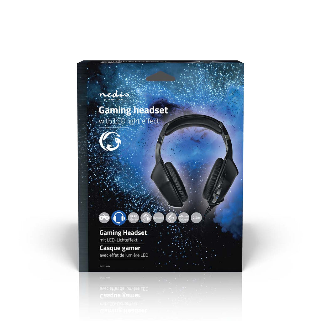 Gaming Headset | Teljes Fület Befedő Kialakítás | Stereo | USB Type-A / 2x 3.5 mm | Felhajtható Mikrofon | 2.20 m | LED