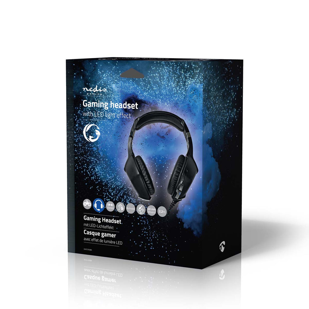 Gaming Headset | Teljes Fület Befedő Kialakítás | Stereo | USB Type-A / 2x 3.5 mm | Felhajtható Mikrofon | 2.20 m | LED