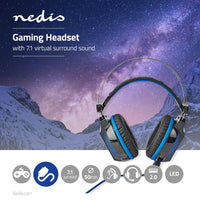 Gaming Headset | Teljes Fület Befedő Kialakítás | Surround | USB Type-A | Hajlítható és Behúzható Mikrofon | 2.10 m | Normal Lighting