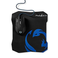Gaming Mouse & Mouse Pad Set | 130 mm | 244 mm | Vezetékes | DPI_ 800 / 1200 / 1600 dpi | Állítható DPI | Gombok száma: 6 | Jobbkezes | 1.50 m | Normál Lighting