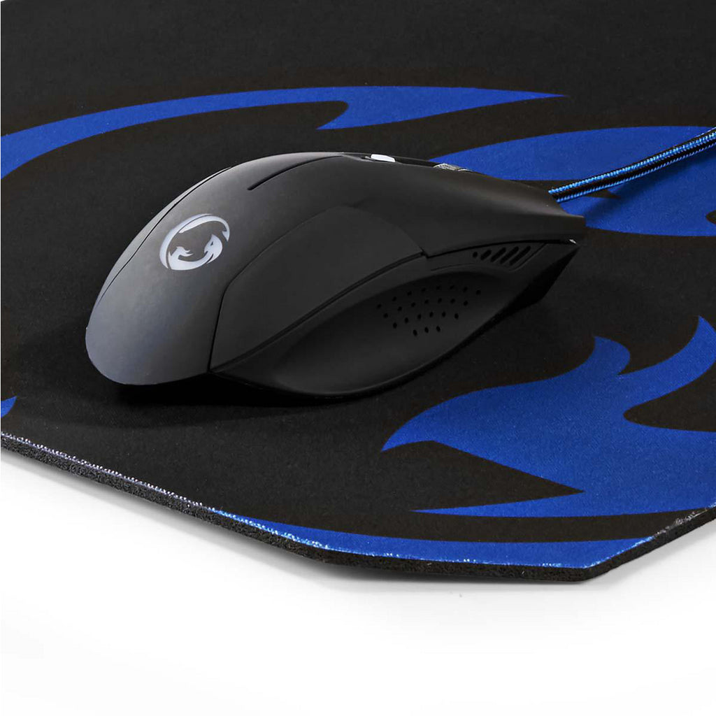 Gaming Mouse & Mouse Pad Set | 130 mm | 244 mm | Vezetékes | DPI_ 800 / 1200 / 1600 dpi | Állítható DPI | Gombok száma: 6 | Jobbkezes | 1.50 m | Normál Lighting