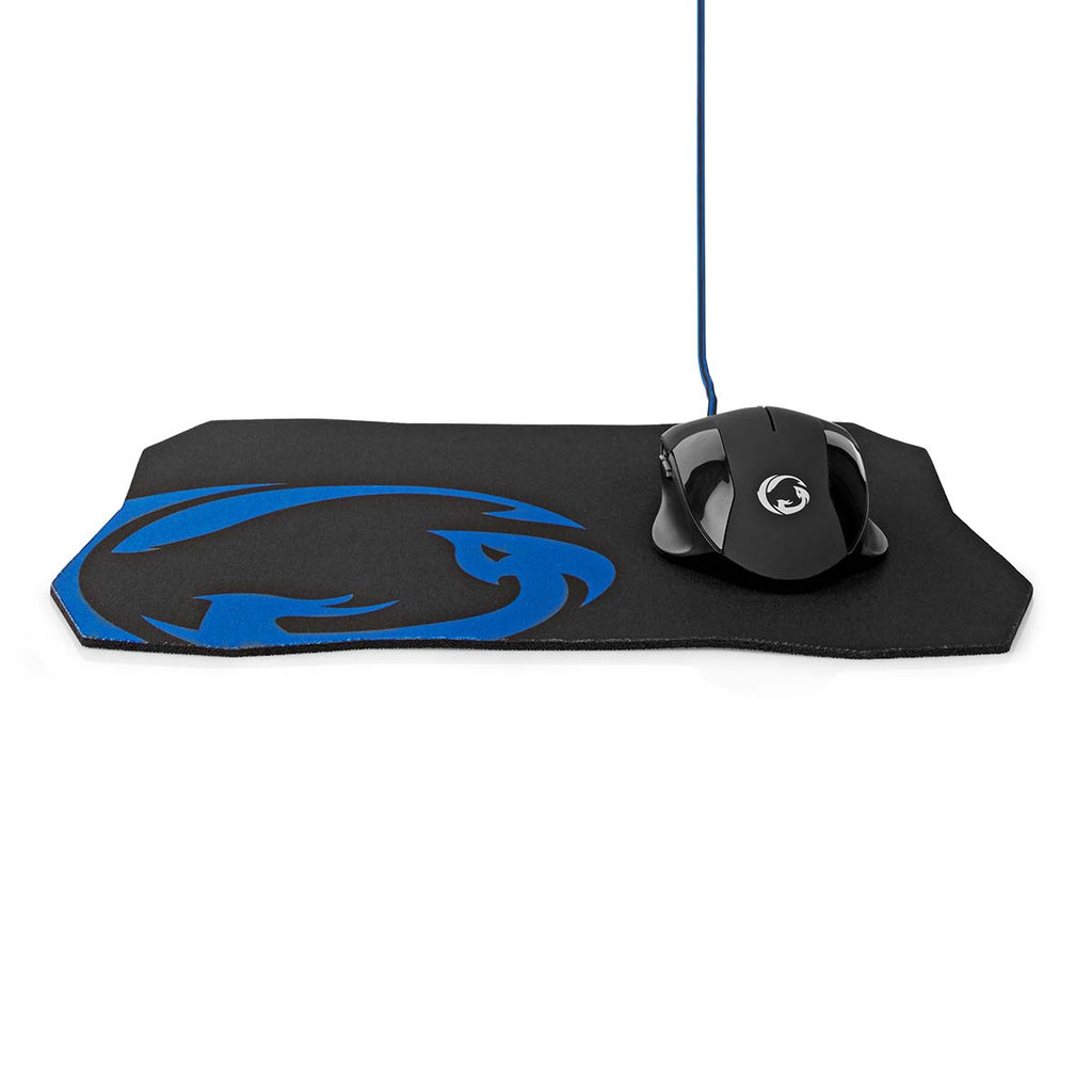 Gaming Mouse & Mouse Pad Set | Vezetékes | DPI_ 1200 / 2400 / 4800 / 7200 dpi | Állítható DPI | Gombok száma: 6 | Programozható gombok | Jobbkezes | 1.50 m | Világítás Nélkül
