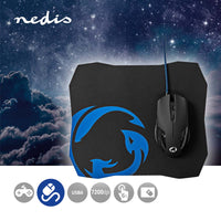 Gaming Mouse & Mouse Pad Set | Vezetékes | DPI_ 1200 / 2400 / 4800 / 7200 dpi | Állítható DPI | Gombok száma: 6 | Programozható gombok | Jobbkezes | 1.50 m | Világítás Nélkül