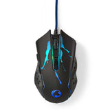 Gaming Mouse | Vezetékes | DPI_ 1200 / 1800 / 2400 / 3600 dpi | Állítható DPI | Gombok száma: 6 | Programozható gombok | Jobbkezes | 1.50 m | LED