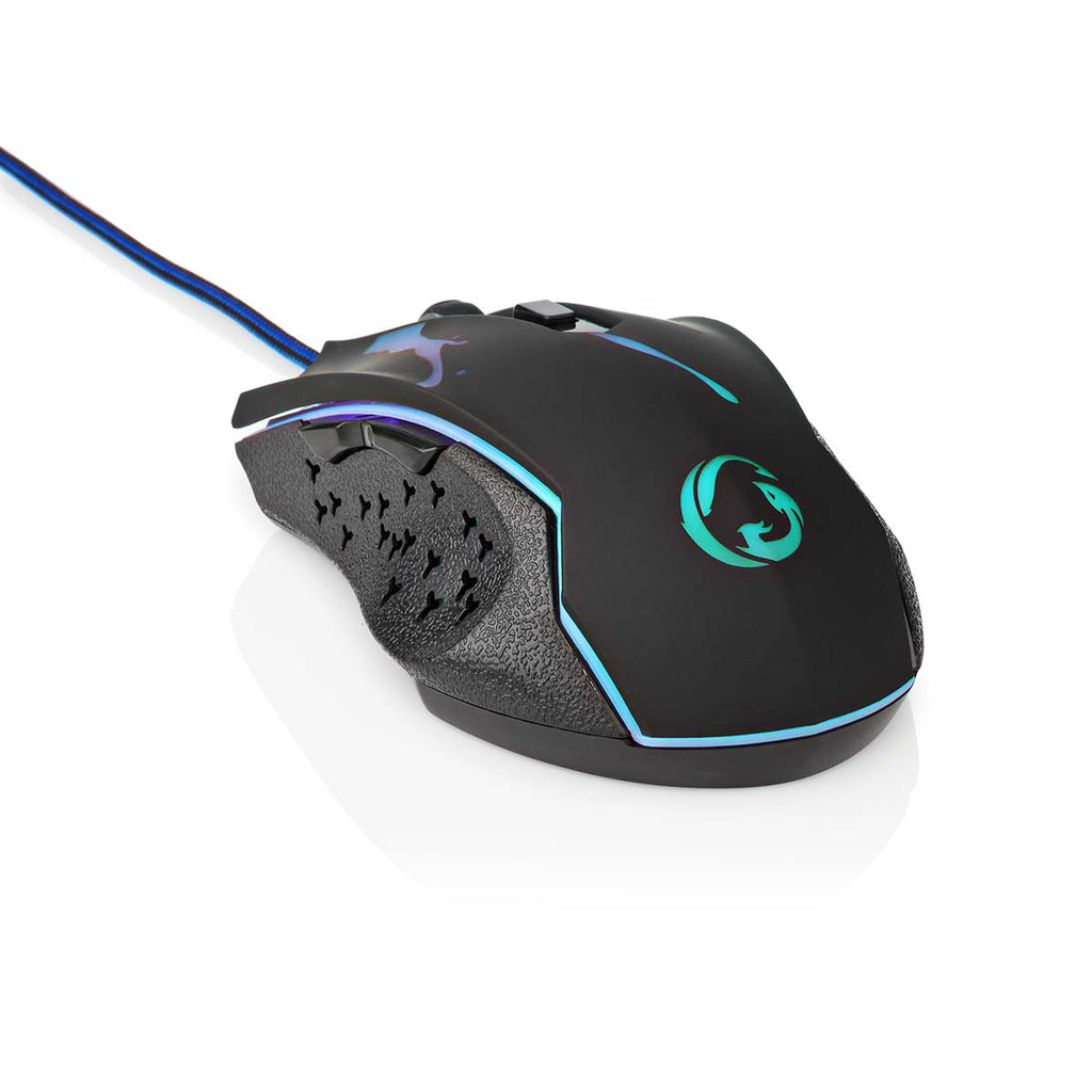 Gaming Mouse | Vezetékes | DPI_ 1200 / 1800 / 2400 / 3600 dpi | Állítható DPI | Gombok száma: 6 | Programozható gombok | Jobbkezes | 1.50 m | LED